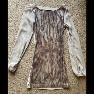 Long Sleeve, Sequin Detail Dress